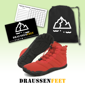draussenfeet winter barfussschuhe schneestiefel 31518 weinrot