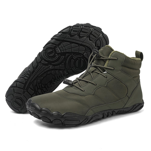 draussenfeet winter barfussschuhe schneestiefel 31519 armeegrun