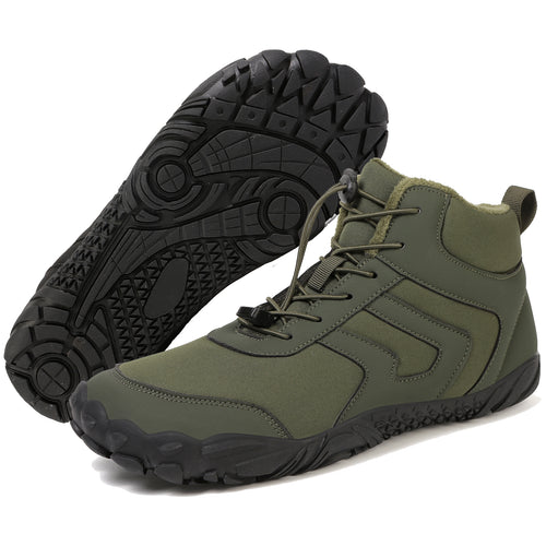 draussenfeet winter barfussschuhe schneestiefel 31521 armeegrun