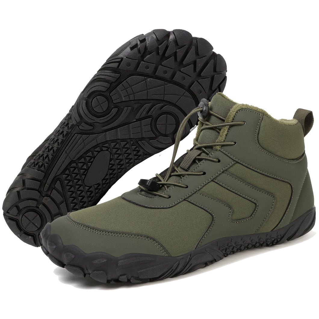 draussenfeet winter barfussschuhe schneestiefel 31521 armeegrun