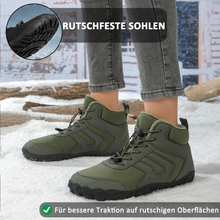 Lade das Bild in den Galerie-Viewer, draussenfeet winter barfussschuhe schneestiefel 31521 armeegrun
