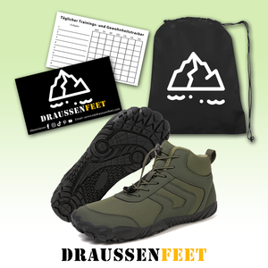 draussenfeet winter barfussschuhe schneestiefel 31521 armeegrun