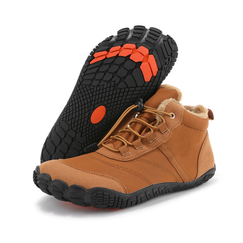 draussenfeet winter barfussschuhe schneestiefel 31525 braun