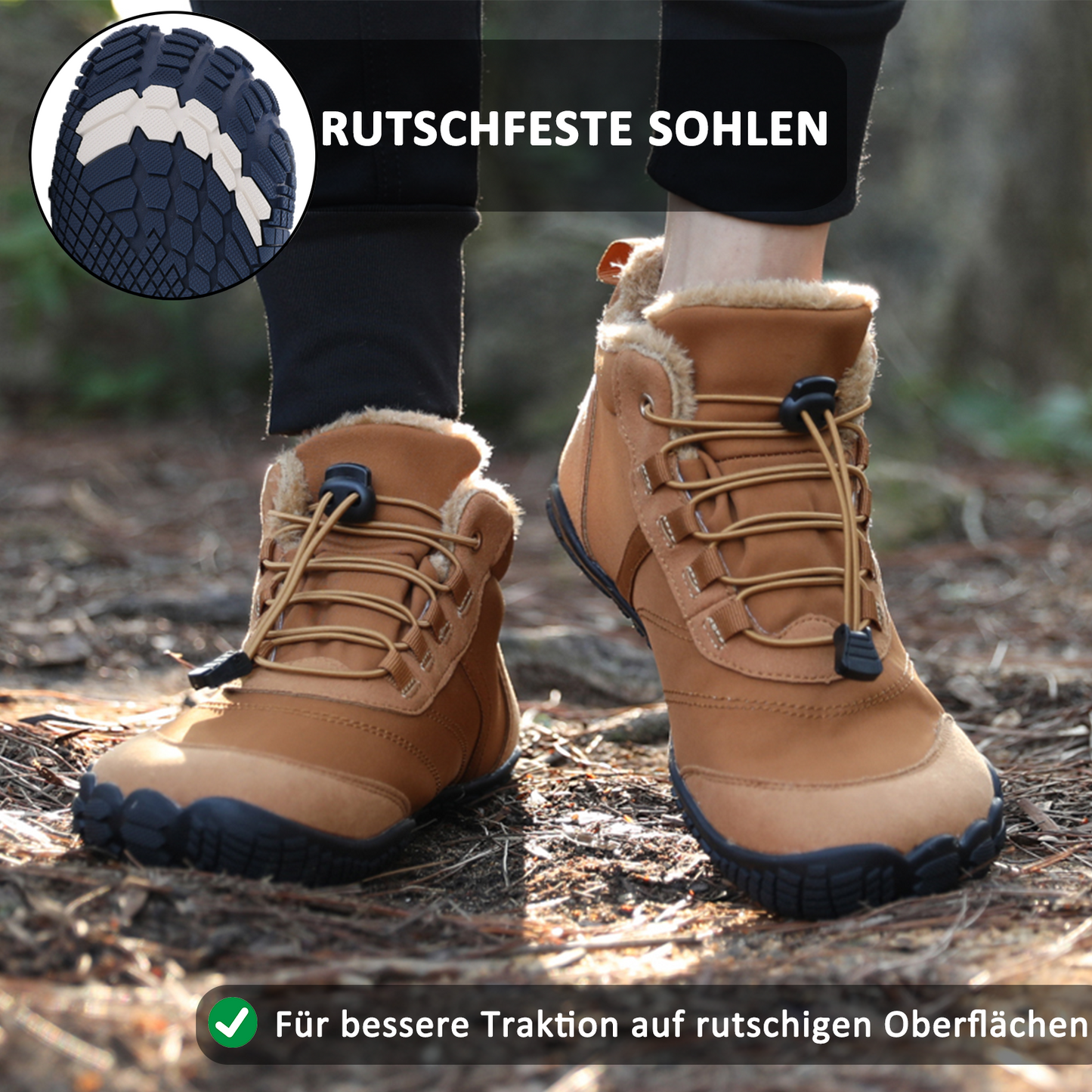 draussenfeet winter barfussschuhe schneestiefel 31525 braun