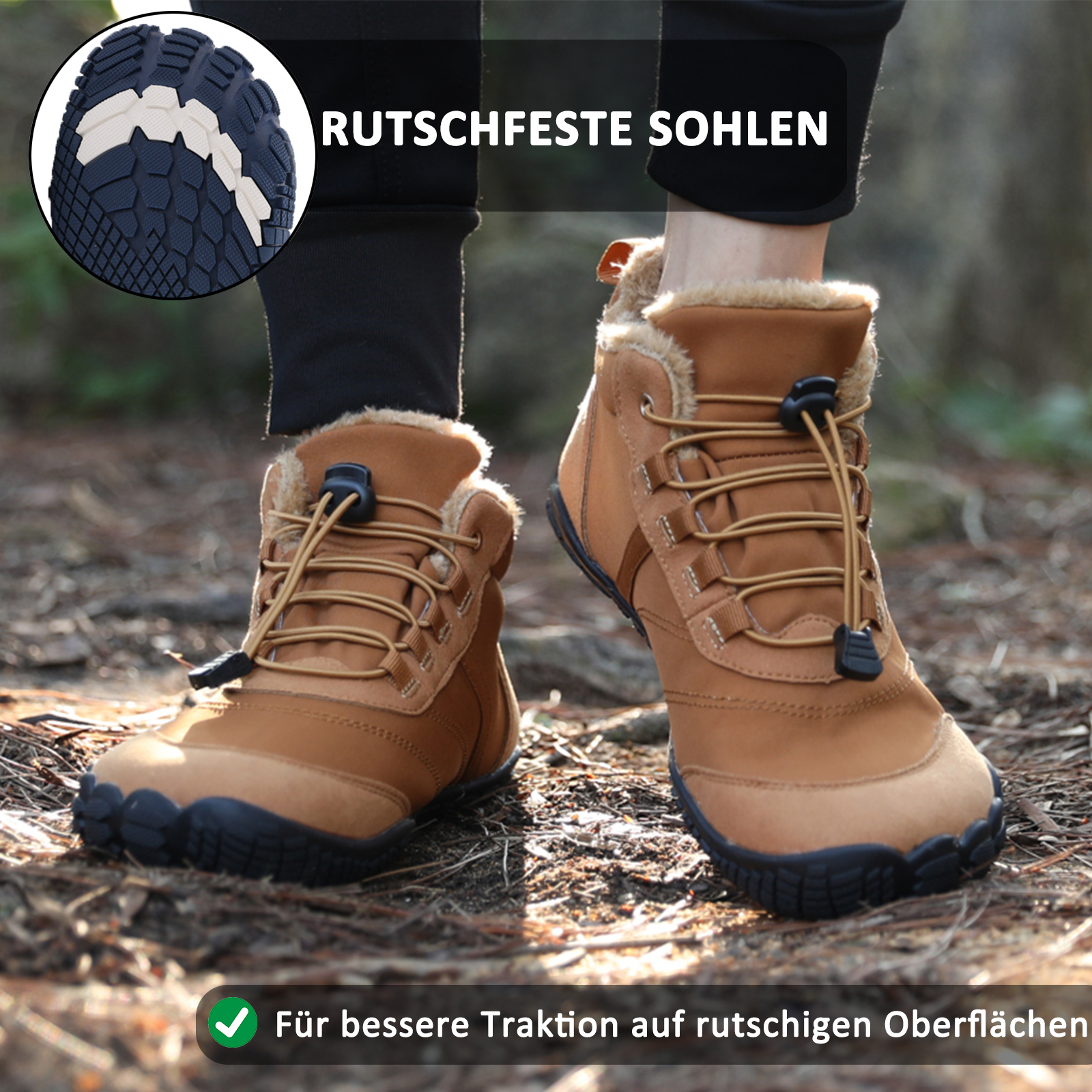 draussenfeet winter barfussschuhe schneestiefel 31525 braun