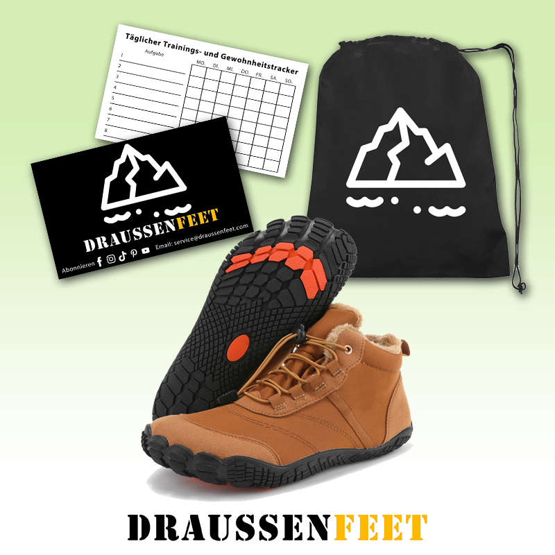 draussenfeet winter barfussschuhe schneestiefel 31525 braun