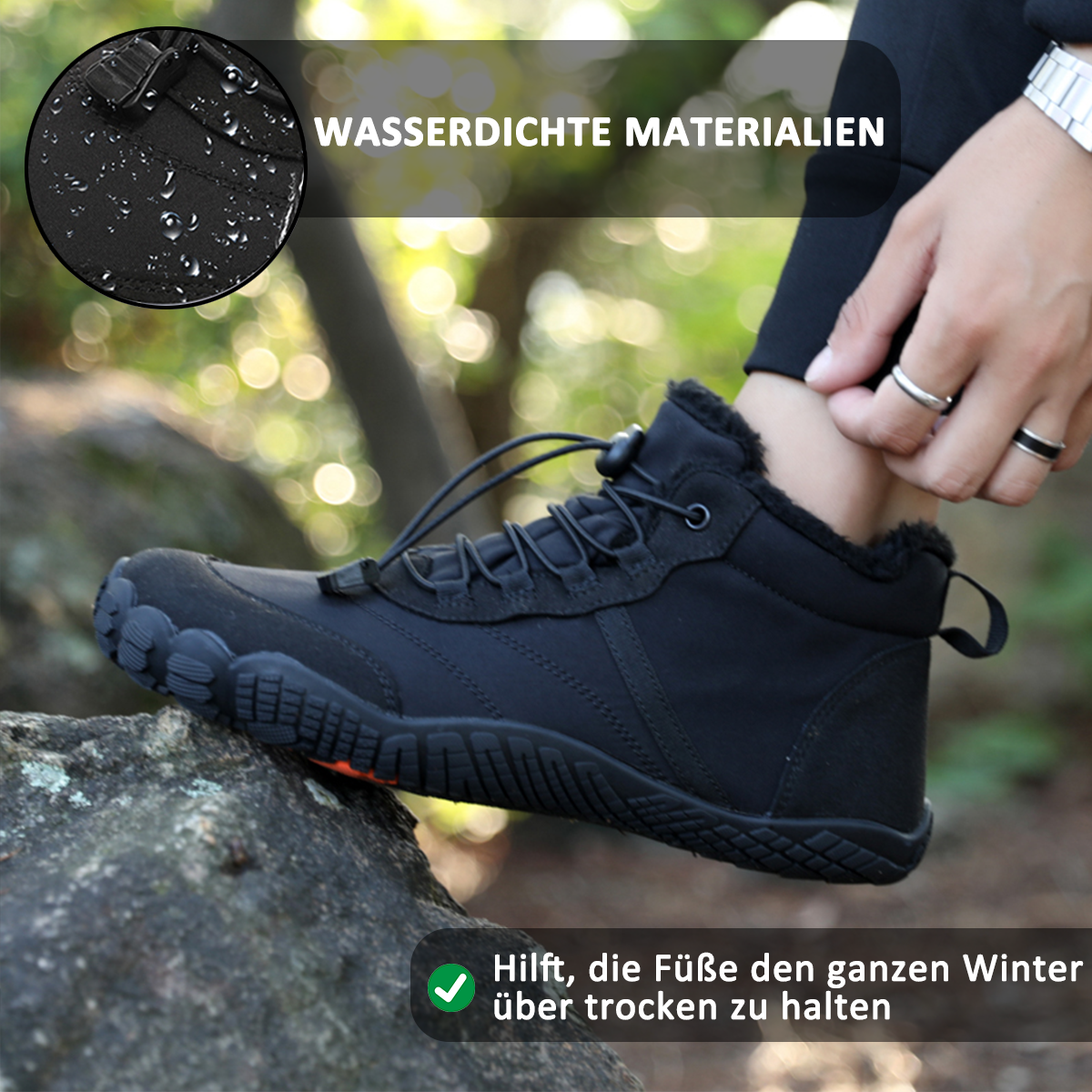 draussenfeet winter barfussschuhe schneestiefel 31525 schwarz