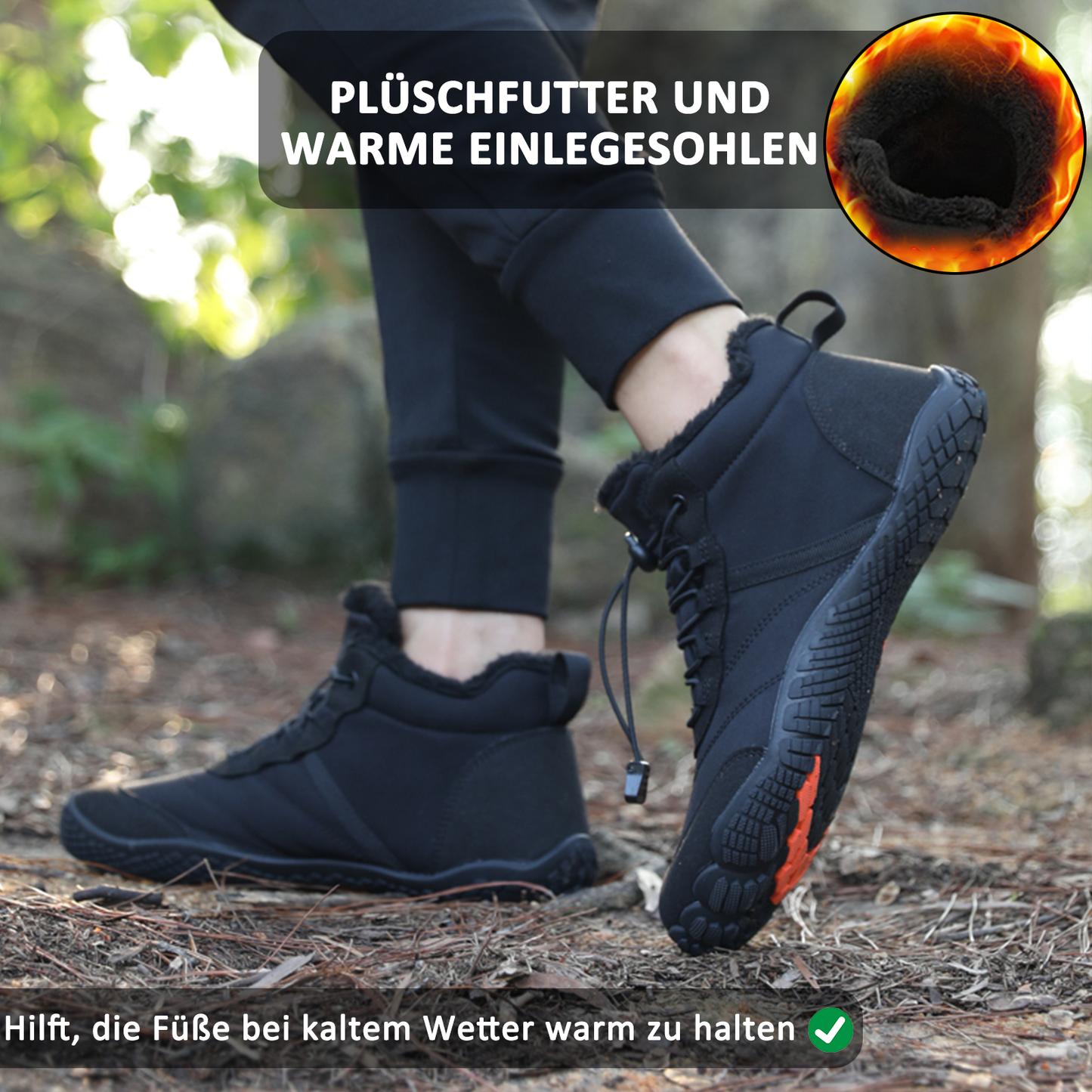 draussenfeet winter barfussschuhe schneestiefel 31525 schwarz