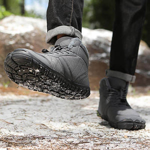 Herbst & Winter Outdoor Barfuß Schneestiefel Wasserdicht Rutschfest Plüsch Futter Wanderschuhe Schuhe (Unisex)
