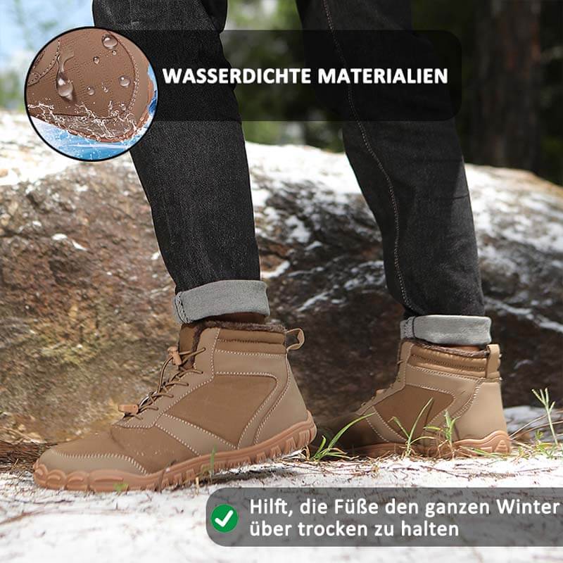 Herbst & Winter Outdoor Barfuß Schneestiefel Wasserdicht Rutschfest Plüsch Futter Wanderschuhe Schuhe (Unisex)