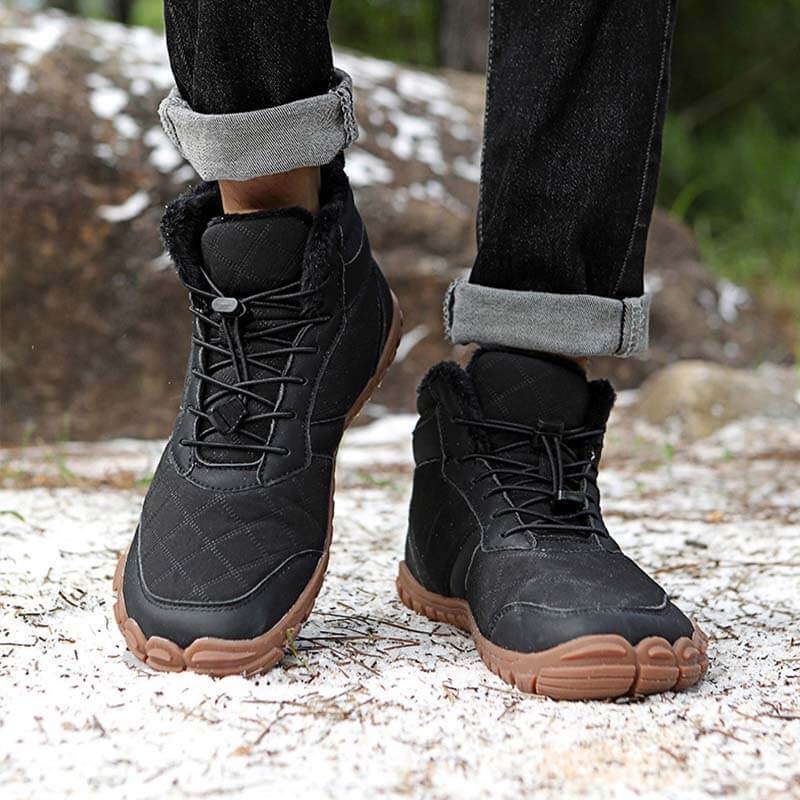 Herbst & Winter Outdoor Barfuß Schneestiefel Wasserdicht Rutschfest Plüsch Futter Wanderschuhe Schuhe (Unisex)
