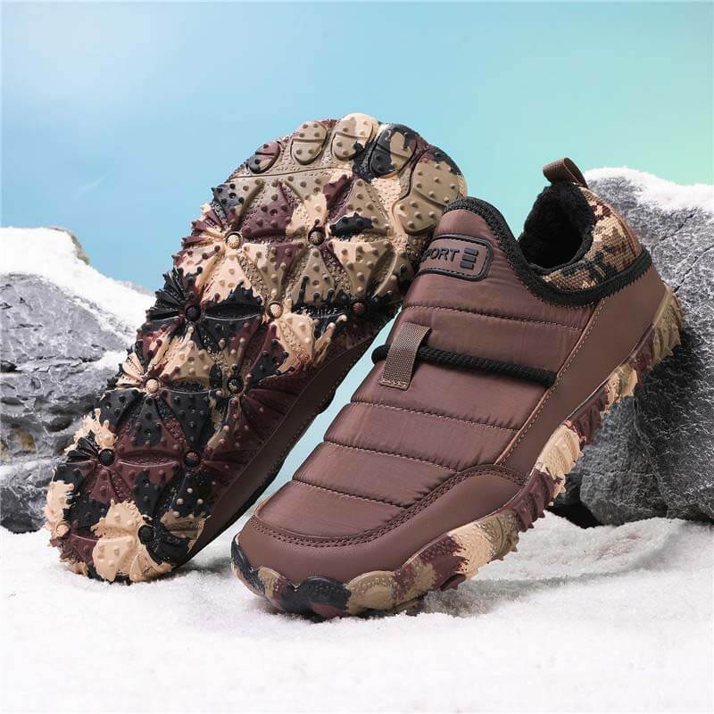 Outdoor-Schuhe mit Plüschfutter, Wasserdicht, Rutschfest, Verschleißfest, Freizeit-Wanderschuhe, Schneestiefel (Unisex)