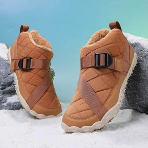 Outdoor-Schuhe für Herren und Damen, Plüschfutter, Wasserdicht, Rutschfest, Verschleißfest, Freizeit-Wanderschuhe, Schneeschuhe (Unisex)