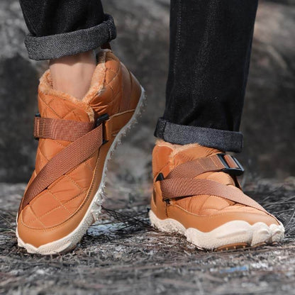 Outdoor-Schuhe für Herren und Damen, Plüschfutter, Wasserdicht, Rutschfest, Verschleißfest, Freizeit-Wanderschuhe, Schneeschuhe (Unisex)