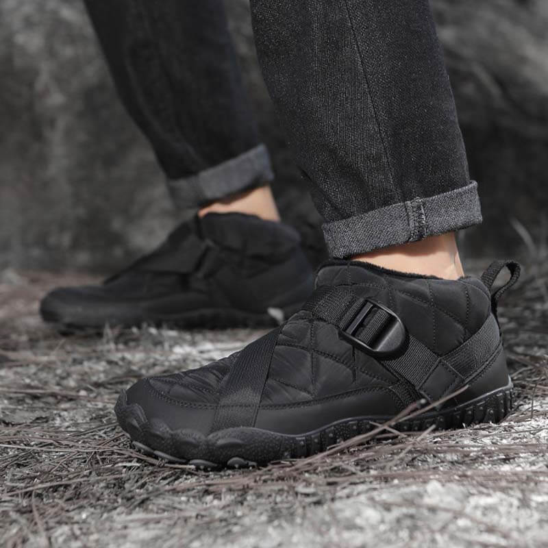 Outdoor-Schuhe für Herren und Damen, Plüschfutter, Wasserdicht, Rutschfest, Verschleißfest, Freizeit-Wanderschuhe, Schneeschuhe (Unisex)