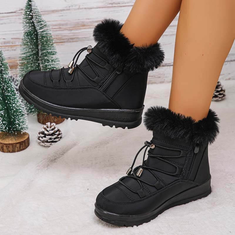 Damen-Schneestiefel Winter Warmes Fleecefutter Verdickte Baumwollschuhe