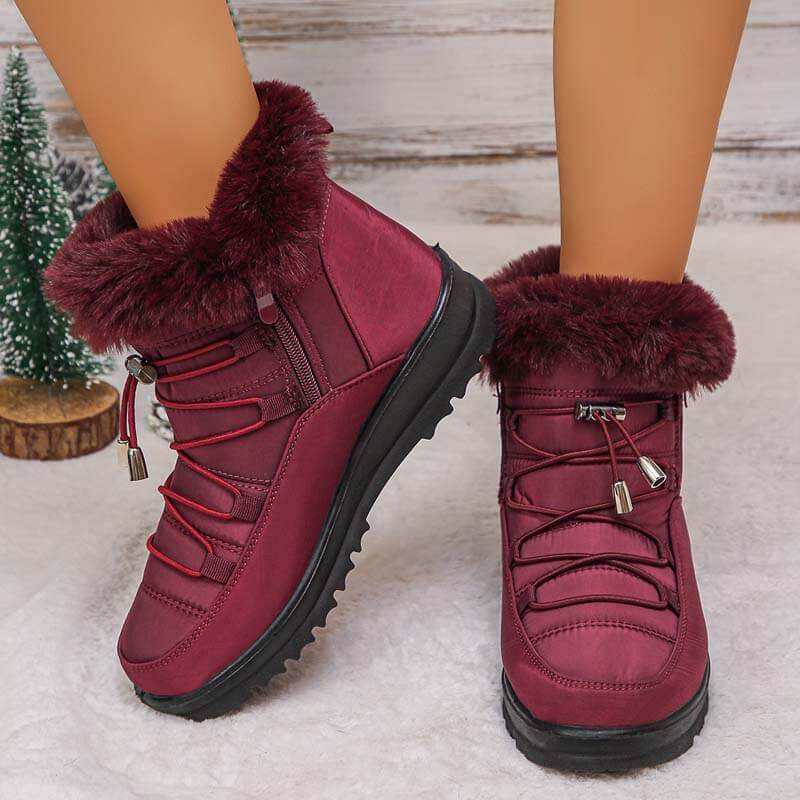 Damen-Schneestiefel Winter Warmes Fleecefutter Verdickte Baumwollschuhe
