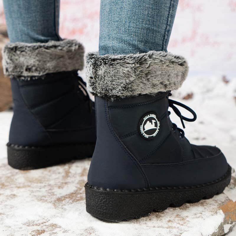 Damenmode Baumwollstiefel mit dicker Sohle, höhenverstellbare lange Stiefel, kältebeständige, warme Schneestiefel