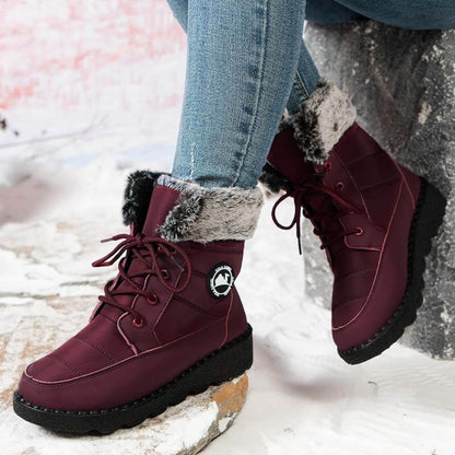 Damenmode Baumwollstiefel mit dicker Sohle, höhenverstellbare lange Stiefel, kältebeständige, warme Schneestiefel