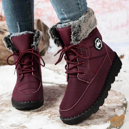 Damenmode Baumwollstiefel mit dicker Sohle, höhenverstellbare lange Stiefel, kältebeständige, warme Schneestiefel