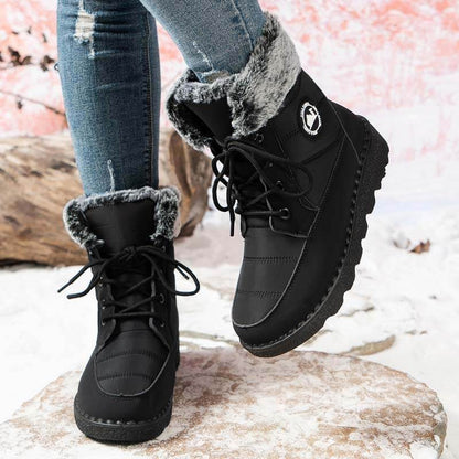 Damenmode Baumwollstiefel mit dicker Sohle, höhenverstellbare lange Stiefel, kältebeständige, warme Schneestiefel