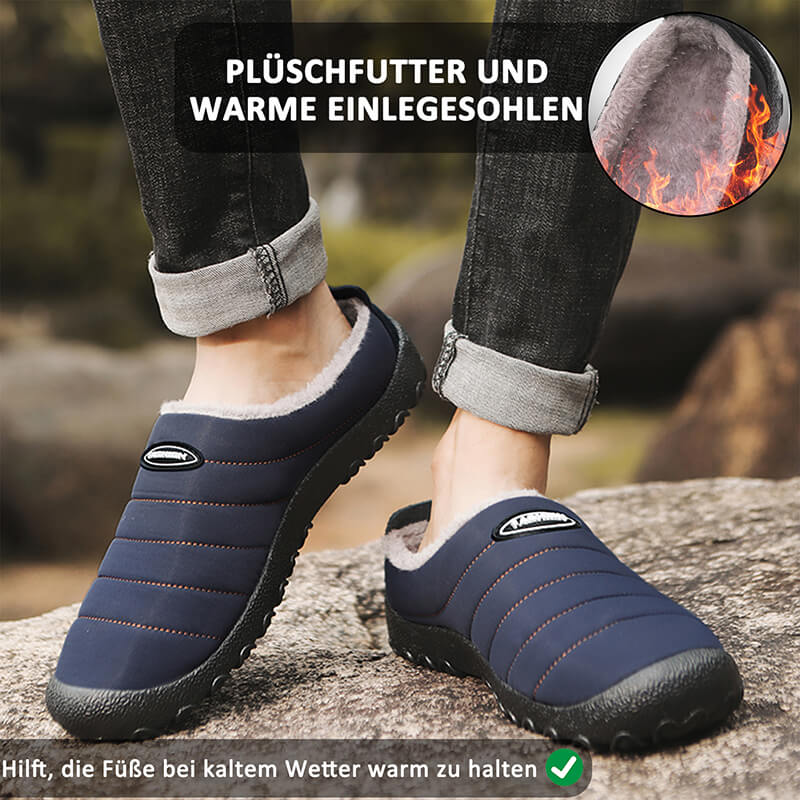 Herren Plüschfutter Wasserdichter Stoff Slip On Soft Sole Casual Slipper