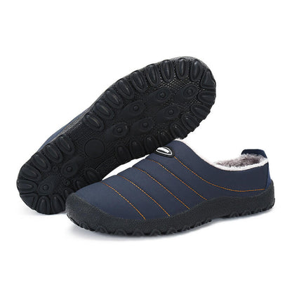 Herren Plüschfutter Wasserdichter Stoff Slip On Soft Sole Casual Slipper