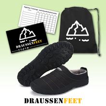 Lade das Bild in den Galerie-Viewer, draussenfeet winter schneeschuhe hausschuhe 31164 schwarz
