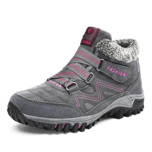 Lade das Bild in den Galerie-Viewer, Damen Wildleder Warm Gefütterte Stiefel Slip On Flache Winterschuhe
