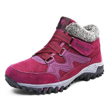 Lade das Bild in den Galerie-Viewer, Damen Wildleder Warm Gefütterte Stiefel Slip On Flache Winterschuhe
