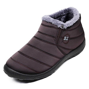 Calientes raquetas de nieve para hombres Feed de pelaje al aire libre zapatos de invierno anti-deslizamiento de botín liviano