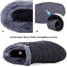 Cargar imagen en el visor de la galería, Calientes raquetas de nieve para hombres Feed de pelaje al aire libre zapatos de invierno anti-deslizamiento de botín liviano
