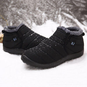 Calientes raquetas de nieve para hombres Feed de pelaje al aire libre zapatos de invierno anti-deslizamiento de botín liviano