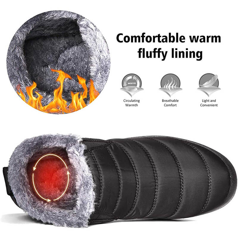Warme Schneeschuhe für Herren Outdoor Pelzfutter Winterschuhe Anti-Slip Lightweight Ankle Bootie