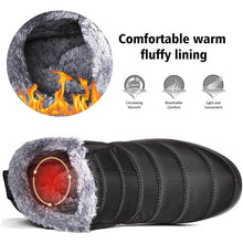 Cargar imagen en el visor de la galería, Calientes raquetas de nieve para hombres Feed de pelaje al aire libre zapatos de invierno anti-deslizamiento de botín liviano
