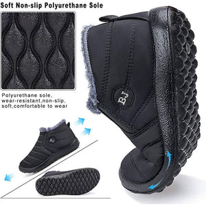 Calientes raquetas de nieve para hombres Feed de pelaje al aire libre zapatos de invierno anti-deslizamiento de botín liviano