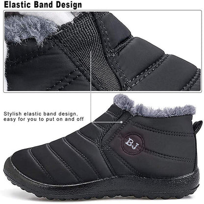 Warme Schneeschuhe für Herren Outdoor Pelzfutter Winterschuhe Anti-Slip Lightweight Ankle Bootie