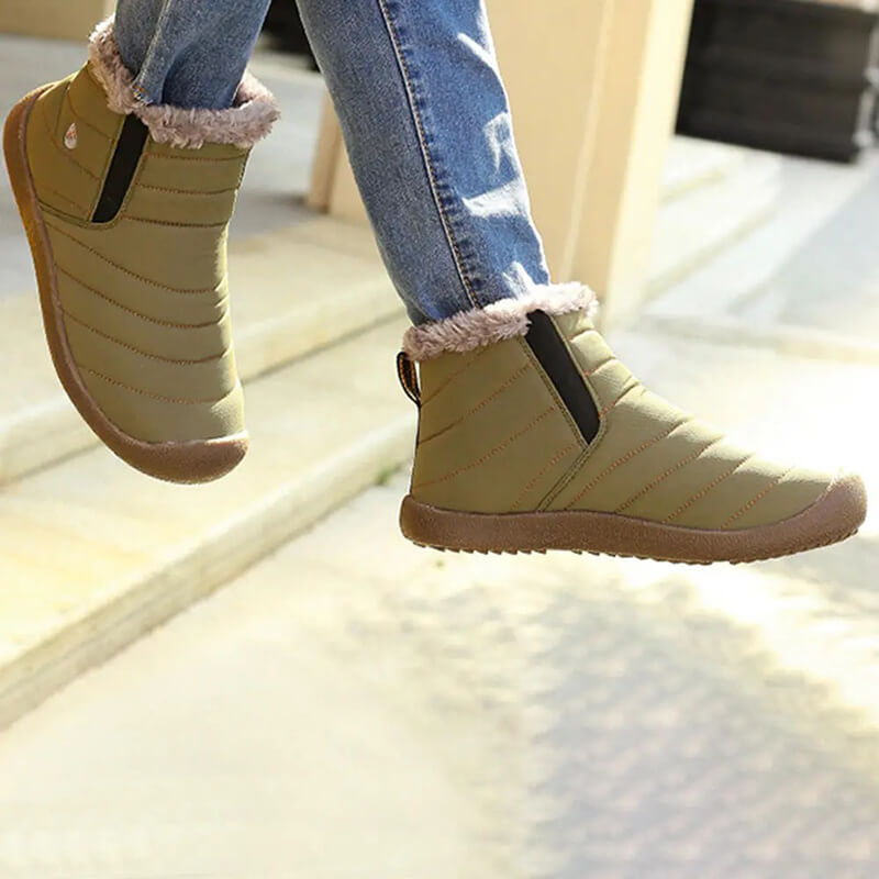 Herren Slip On Ankle Booties Anti-Rutsch-Wasserbeständige Pelzgefütterte Schneeschuhe Outdoor-Sneakers