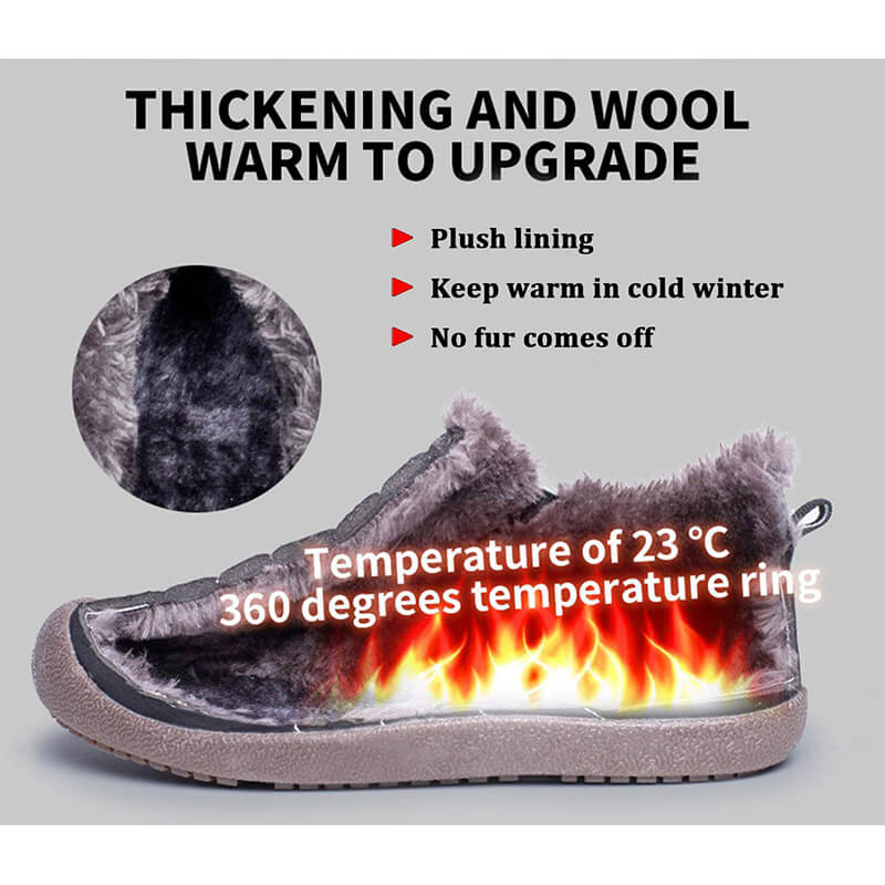 Herren Slip On Ankle Booties Anti-Rutsch-Wasserbeständige Pelzgefütterte Schneeschuhe Outdoor-Sneakers