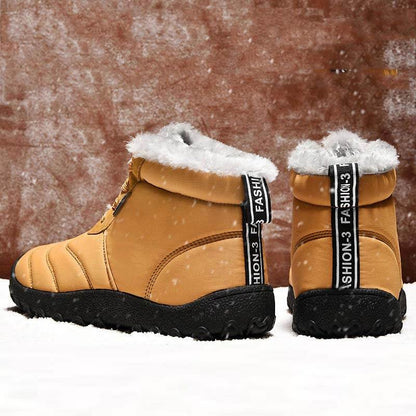 Große Größe Herren Streifen wasserdichte Plüsch Futter Streifen Stiefeletten