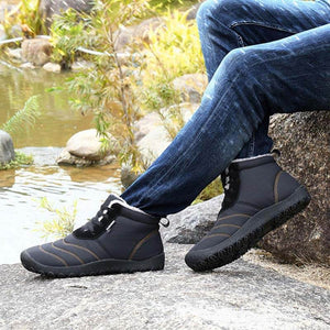 Große Größe Herren Streifen wasserdichte Plüsch Futter Streifen Stiefeletten