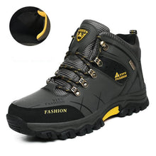 Lade das Bild in den Galerie-Viewer, Herren Wasserdichte Leder Turnschuhe Super Warm Outdoor High-Top Wanderschuhe Arbeitsschuhe Winter Schneeschuhe
