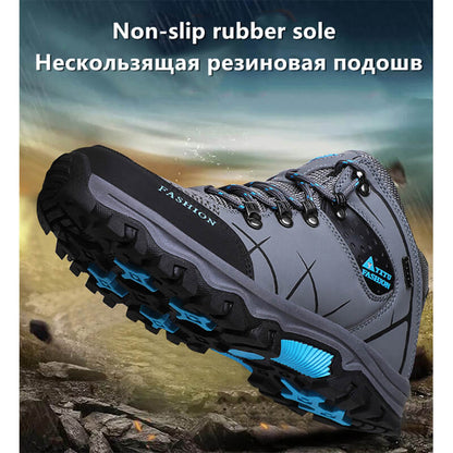 Herren Wasserdichte Leder Turnschuhe Super Warm Outdoor High-Top Wanderschuhe Arbeitsschuhe Winter Schneeschuhe