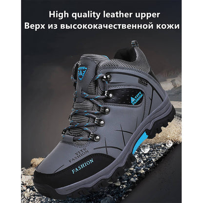 Herren Wasserdichte Leder Turnschuhe Super Warm Outdoor High-Top Wanderschuhe Arbeitsschuhe Winter Schneeschuhe