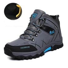 Lade das Bild in den Galerie-Viewer, Herren Wasserdichte Leder Turnschuhe Super Warm Outdoor High-Top Wanderschuhe Arbeitsschuhe Winter Schneeschuhe
