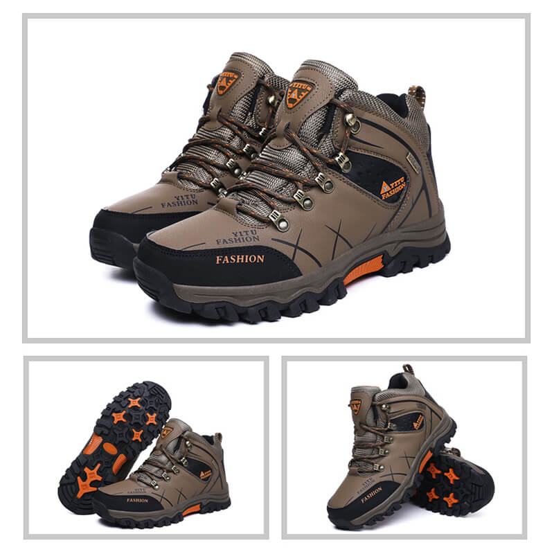 Herren Wasserdichte Leder Turnschuhe Super Warm Outdoor High-Top Wanderschuhe Arbeitsschuhe Winter Schneeschuhe