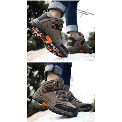Herren Wasserdichte Leder Turnschuhe Super Warm Outdoor High-Top Wanderschuhe Arbeitsschuhe Winter Schneeschuhe