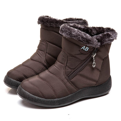 Women's winter snowshoes ankle short boots slip on waterproof outdoor women ankle boots fur -lined warm shoes