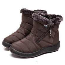 Load image into Gallery viewer, Women&#39;s winter snowshoes ankle short boots slip on waterproof outdoor women ankle boots fur -lined warm shoes
