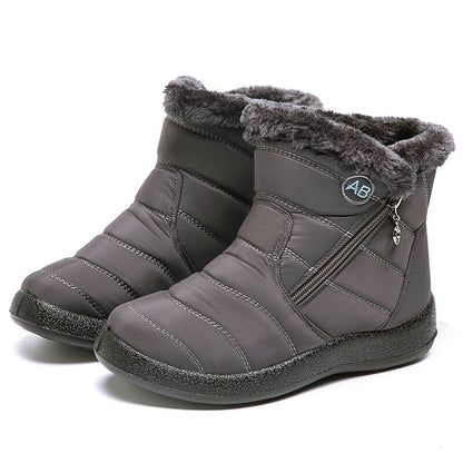 Women's winter snowshoes ankle short boots slip on waterproof outdoor women ankle boots fur -lined warm shoes